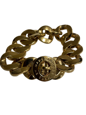 Marc Jacobs Gold Tone Link Bracelet with Signature Turn-Lock